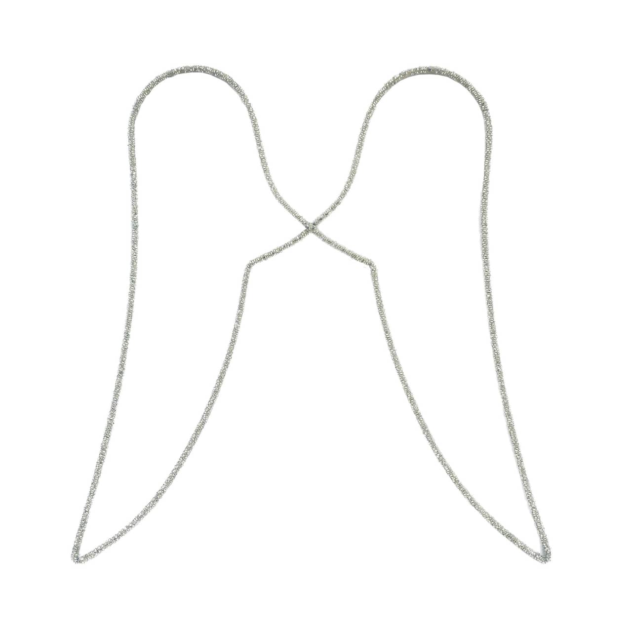Hello Honey® 19.5" Silver Finish Glass Beaded Metal Angel Wings